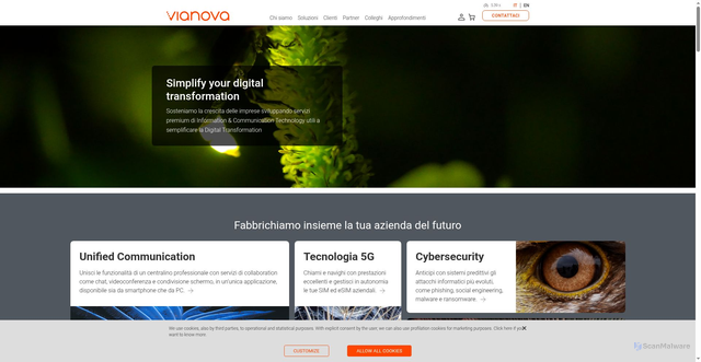 Security scan screenshot of https://vianova.it