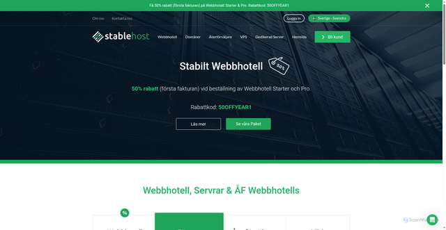 Security scan screenshot of https://stablehost.se