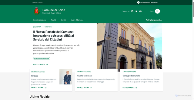 Security scan screenshot of https://comune.scido.rc.it/