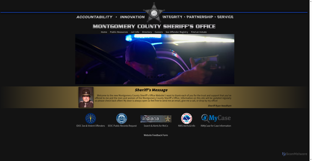 Security scan screenshot of https://www.montgomerycosheriffin.gov/
