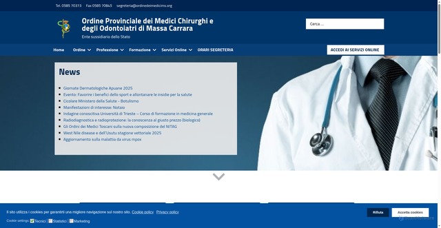 Security scan screenshot of https://www.ordinedeimedicims.org/