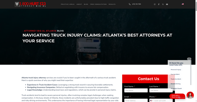 Security scan screenshot of https://attorneybigalatlanta.com/commercial-truck-driving-injury/atlanta-truck-injury-attorney/
