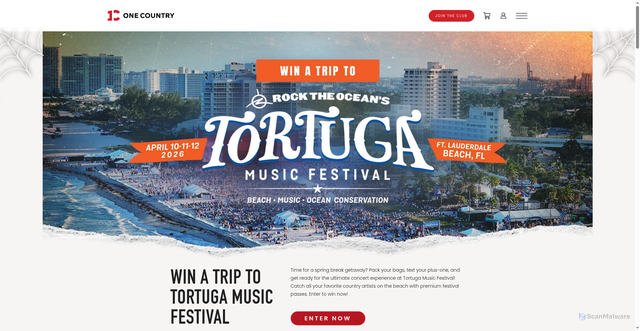Security scan screenshot of https://onecountry.com/pages/tortuga-music-festival