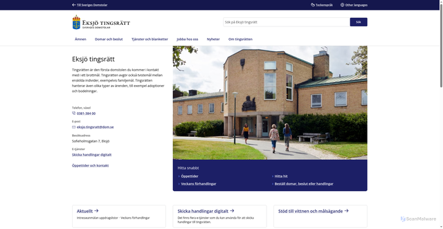 Security scan screenshot of https://www.eksjotingsratt.domstol.se