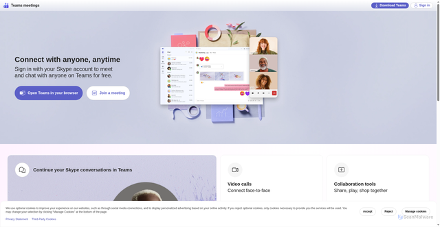 Security scan screenshot of https://skype.com/