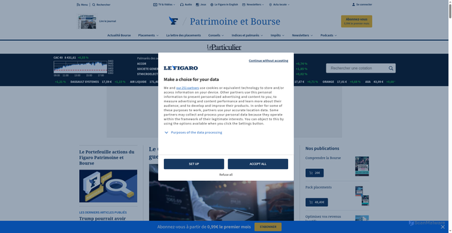 Security scan screenshot of https://bourse.lefigaro.fr