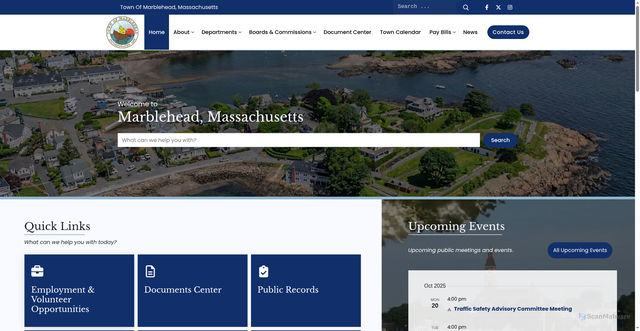 Security scan screenshot of https://marbleheadma.gov/