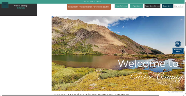 Security scan screenshot of https://www.custercounty-co.gov/