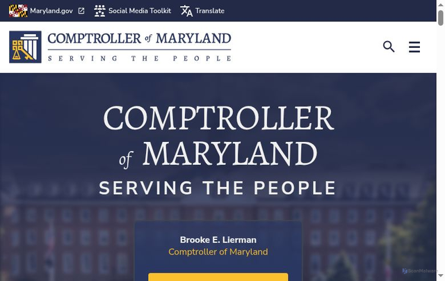 Security scan screenshot of https://www.marylandcomptroller.gov/