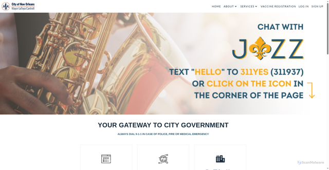 Security scan screenshot of https://nola311.org/