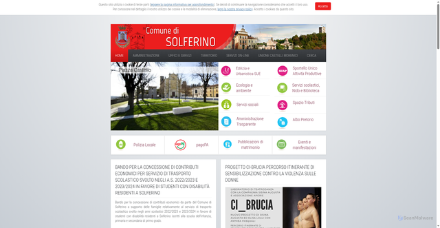 Security scan screenshot of https://comune.solferino.mn.it/