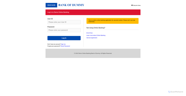 Security scan screenshot of http://demo.ibank.digihub.id/