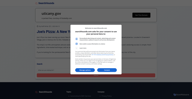 Security scan screenshot of https://uticany.gov/