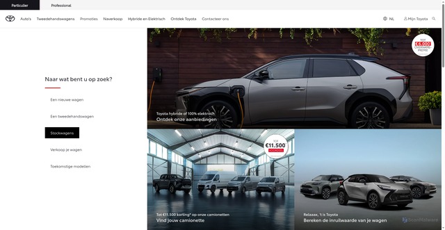 Security scan screenshot of https://toyota.be