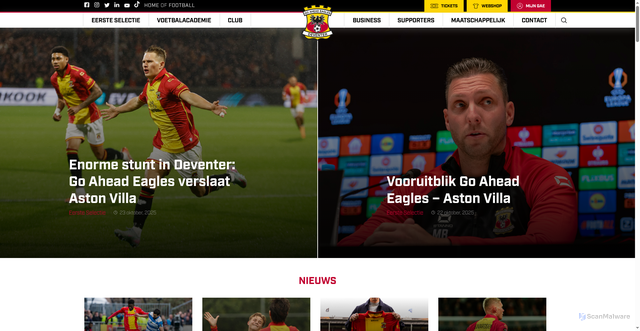 Security scan screenshot of https://www.ga-eagles.nl/