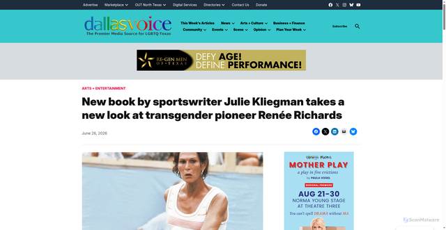 Security scan screenshot of https://dallasvoice.com/renee-richards-revisited/