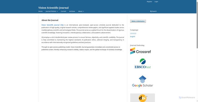 Security scan screenshot of http://vision-journal.com/