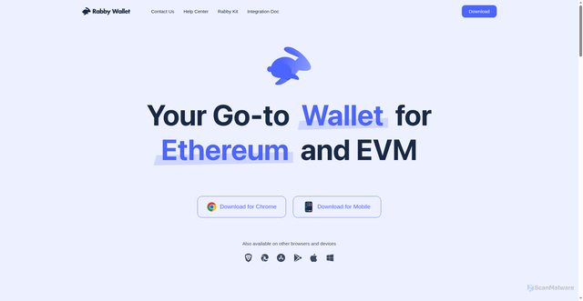 Security scan screenshot of https://rabby.io/