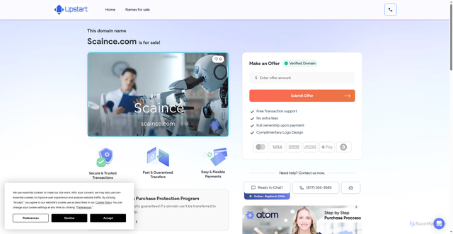 Security scan screenshot of http://scaince.com/