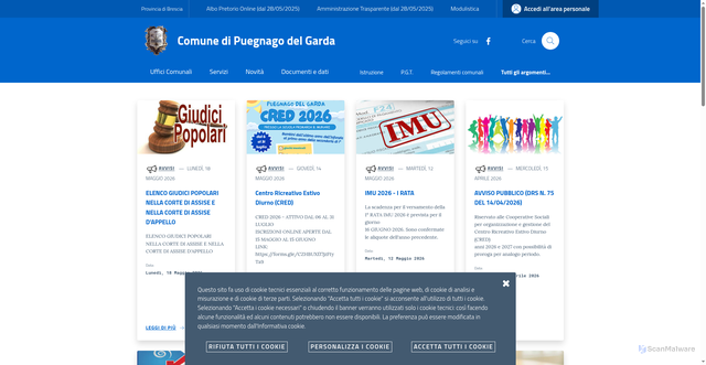 Security scan screenshot of https://www.comune.puegnagodelgarda.bs.it
