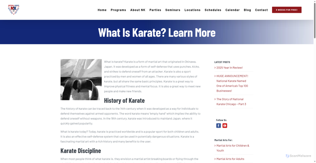 Security scan screenshot of https://www.chicagonk.com/what-is-karate-learn-more/