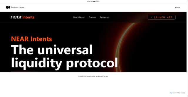 Security scan screenshot of https://near-intenst.wixstudio.com/us-en