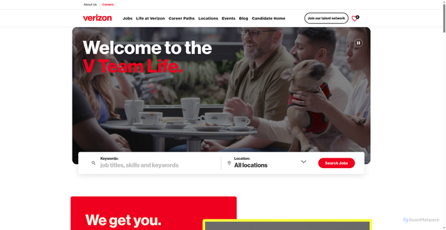 Security scan screenshot of https://mycareer.verizon.com/