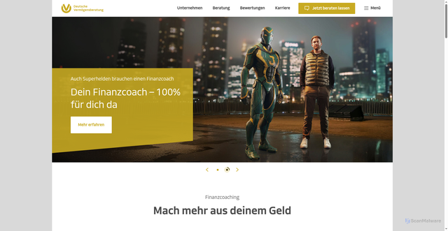 Security scan screenshot of https://www.dvag.de