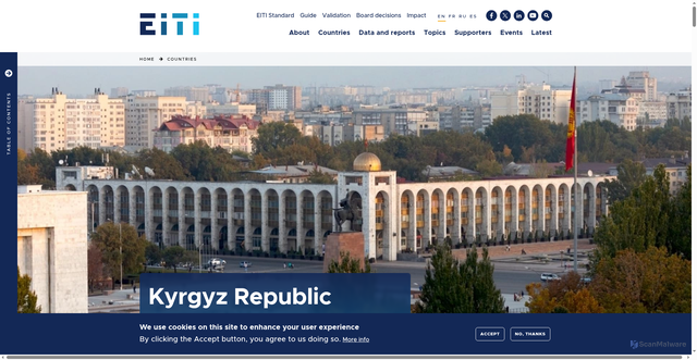 Security scan screenshot of https://eiti.org/countries/kyrgyz-republic