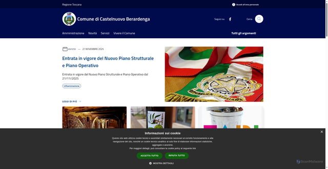 Security scan screenshot of https://www.comune.castelnuovo.si.it/it