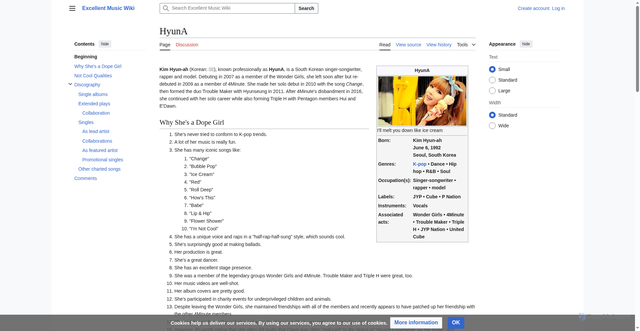 Security scan screenshot of https://excellentmusic.miraheze.org/wiki/HyunA