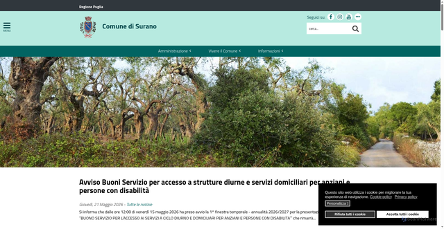 Security scan screenshot of https://www.comune.surano.le.it