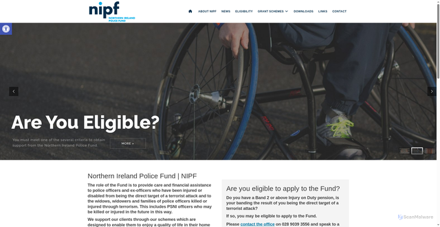 Security scan screenshot of http://www.nipolicefund.org