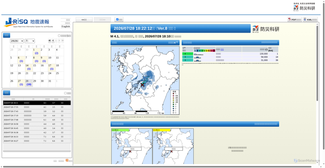 Security scan screenshot of https://www.j-risq.bosai.go.jp/