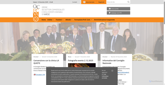 Security scan screenshot of https://www.odcecva.it/