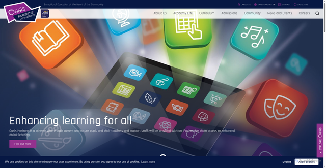 Security scan screenshot of https://www.oasisacademyjohnwilliams.org/