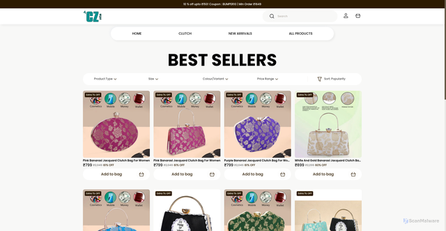 Security scan screenshot of https://craftzen.shop/BEST-SELLERS/collection/aTDNUp0W