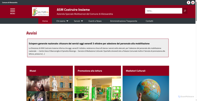 Security scan screenshot of https://www.asmcostruireinsieme.it/