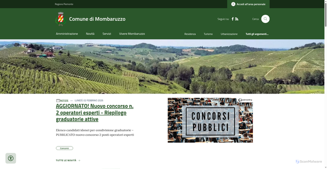 Security scan screenshot of https://www.comune.mombaruzzo.at.it