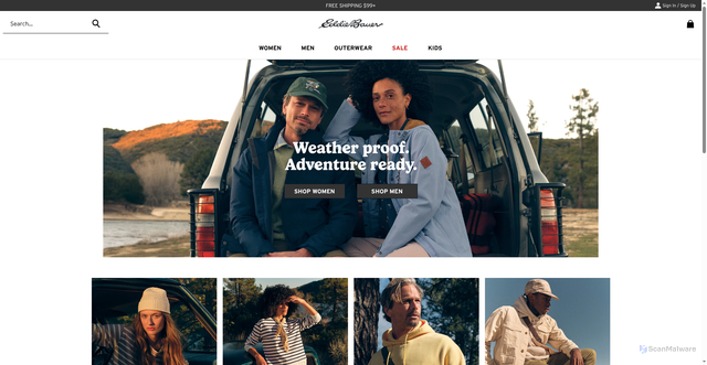 Security scan screenshot of https://www.eddiebauer.ca/?srsltid=AfmBOorkG6uARiiYblYISHIlZdn6vXK8gMCCR2FHWgwi4_4IhRyAYoO2