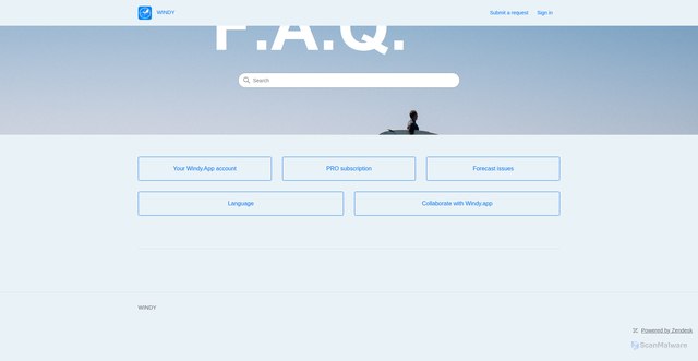 Security scan screenshot of https://windyapp.zendesk.com