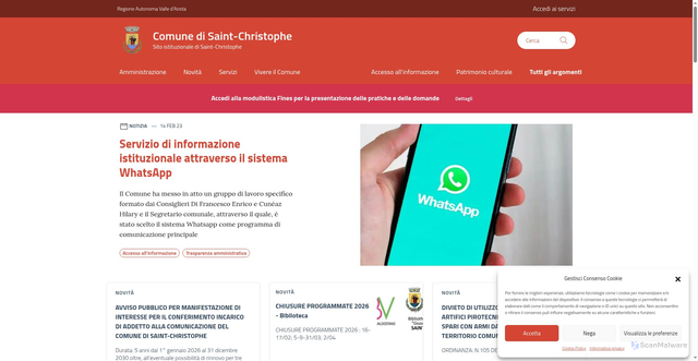 Security scan screenshot of https://comune.saint-christophe.ao.it/