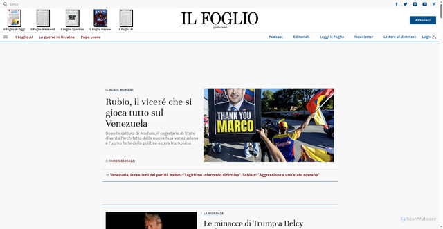 Security scan screenshot of https://www.ilfoglio.it