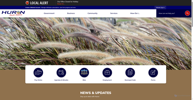 Security scan screenshot of https://huronsd.gov/