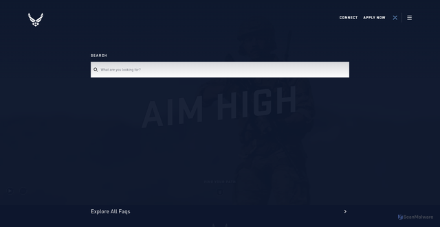 Security scan screenshot of https://airforce.com