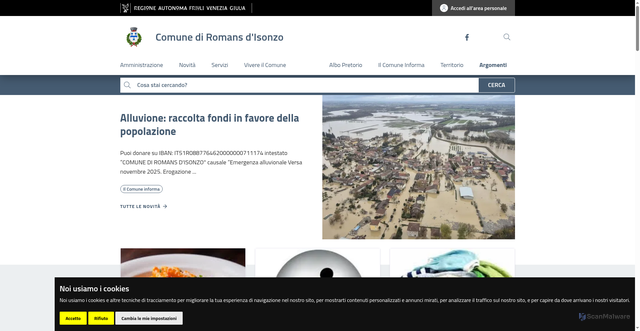 Security scan screenshot of https://www.comune.romans.go.it/