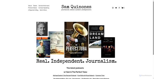 Security scan screenshot of https://samquinones.com/