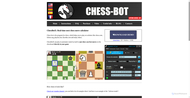 Security scan screenshot of https://chess-bot.com