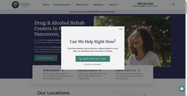 Security scan screenshot of https://www.ridgefieldrecovery.com/