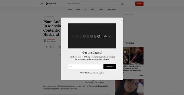 Security scan screenshot of https://www.bpdaily.com/mom-twin-children-found-day-after-divorce/